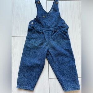 Vintage Girl's 80's/90's OshKosh Denim Bib Romper Jumper Overalls 2t USA